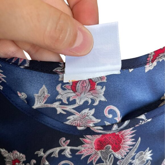 ELITE Paisley Navy Blue Tank Top Made in Canada, Women's Large - Picture 5 of 8